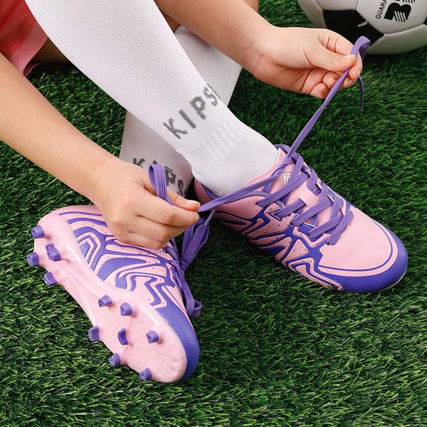 Boys & Girls Soccer Cleats - PINK PURPLE - 4